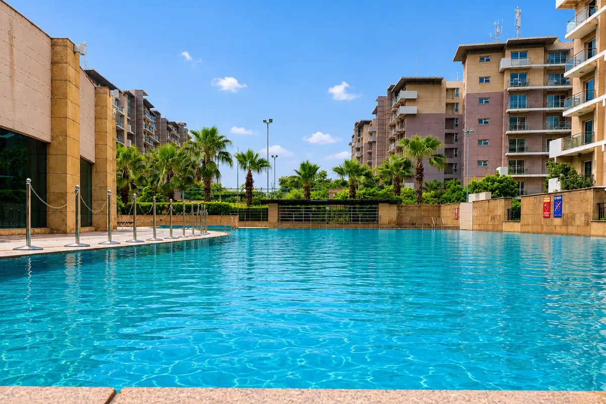CWG Village panoramic Akshardham view luxury apartments Delhi